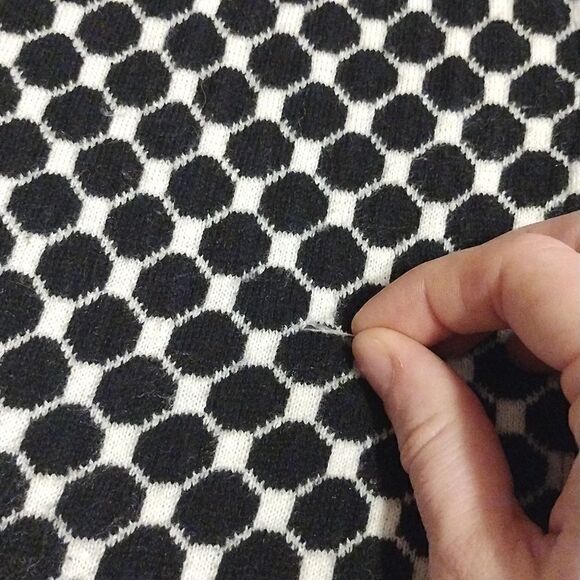 Chico's Women's Size 2 Polka Dot Button up Cardigan Top Black and White Coverup - Picture 9 of 16